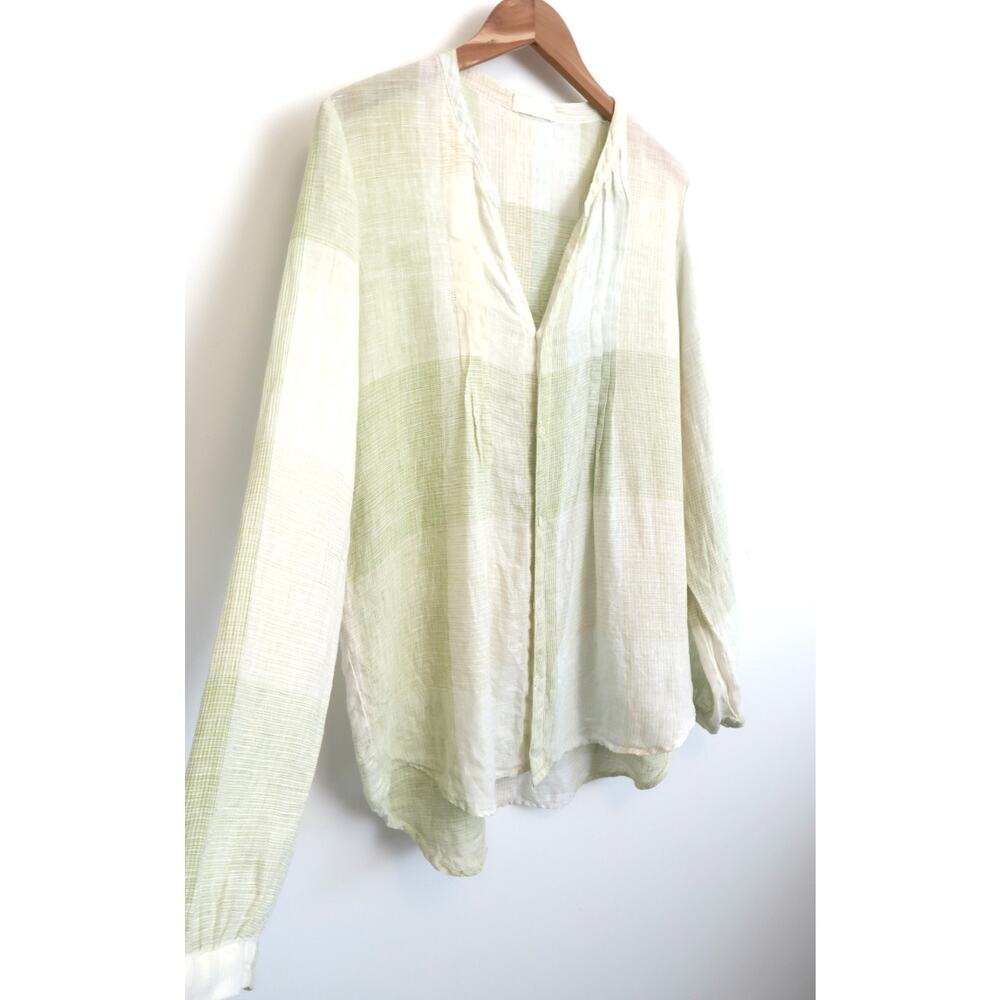 CP SHADES Teton Linen Gauze V-Neck Tunic Top Blouse Made USA Garnet Hill M $265